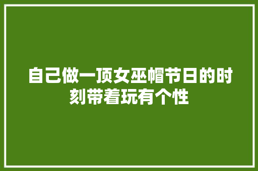 自己做一顶女巫帽节日的时刻带着玩有个性