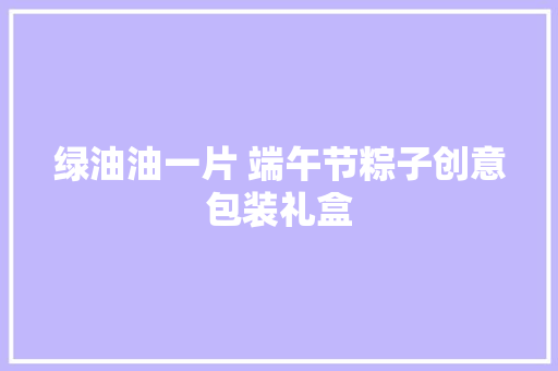 绿油油一片 端午节粽子创意包装礼盒