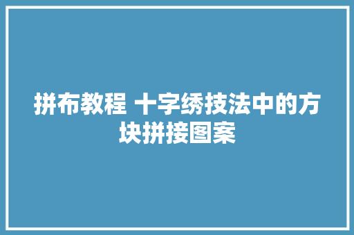 拼布教程 十字绣技法中的方块拼接图案