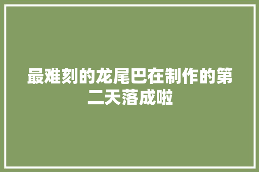 最难刻的龙尾巴在制作的第二天落成啦