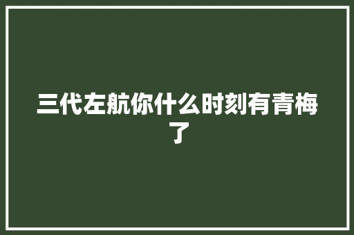 三代左航你什么时刻有青梅了