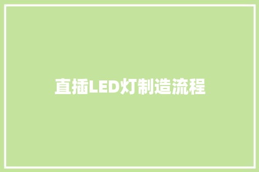 直插LED灯制造流程