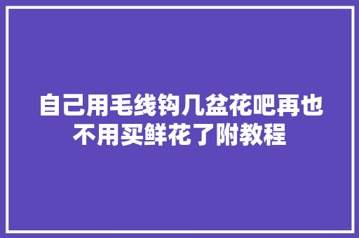 自己用毛线钩几盆花吧再也不用买鲜花了附教程