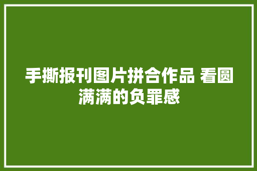 手撕报刊图片拼合作品 看圆满满的负罪感