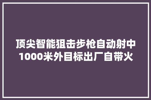 顶尖智能狙击步枪自动射中1000米外目标出厂自带火控系统