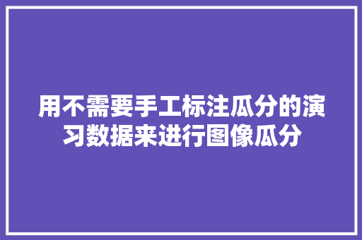 用不需要手工标注瓜分的演习数据来进行图像瓜分