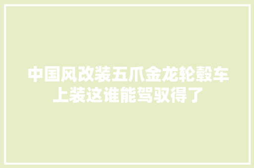 中国风改装五爪金龙轮毂车上装这谁能驾驭得了