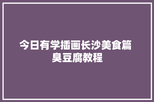 今日有学插画长沙美食篇 臭豆腐教程