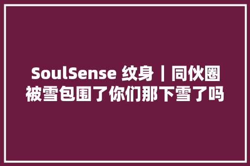 SoulSense 纹身｜同伙圈被雪包围了你们那下雪了吗