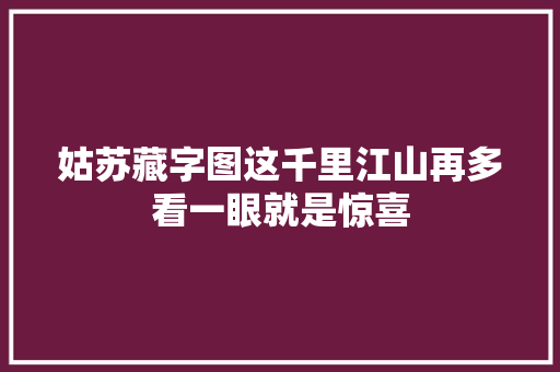 姑苏藏字图这千里江山再多看一眼就是惊喜