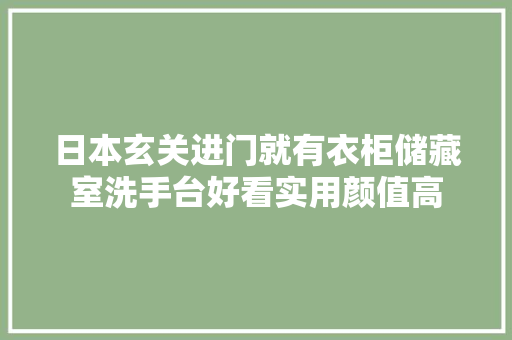 日本玄关进门就有衣柜储藏室洗手台好看实用颜值高