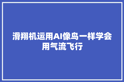 滑翔机运用AI像鸟一样学会用气流飞行