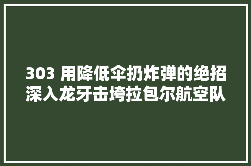 303 用降低伞扔炸弹的绝招深入龙牙击垮拉包尔航空队3