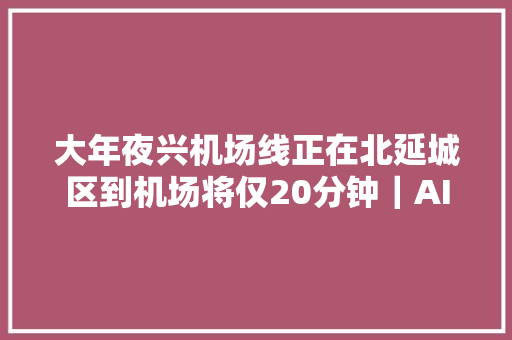 大年夜兴机场线正在北延城区到机场将仅20分钟｜AI北京手帐