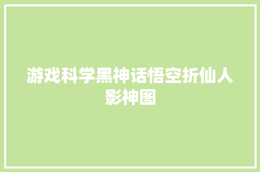 游戏科学黑神话悟空折仙人影神图