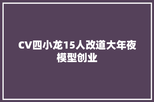 CV四小龙15人改道大年夜模型创业