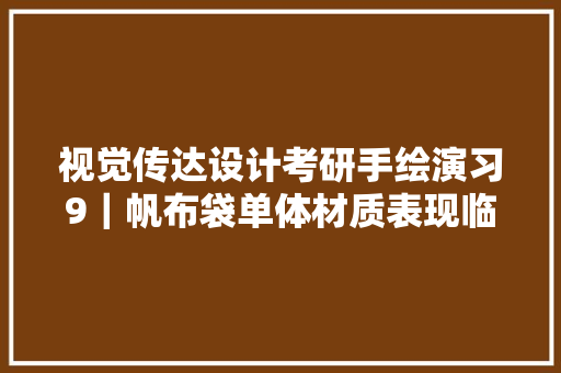 视觉传达设计考研手绘演习9｜帆布袋单体材质表现临摹传授教化