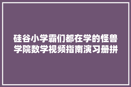 硅谷小学霸们都在学的怪兽学院数学视频指南演习册拼图