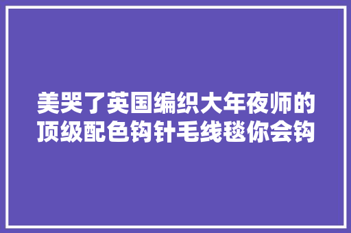 美哭了英国编织大年夜师的顶级配色钩针毛线毯你会钩么