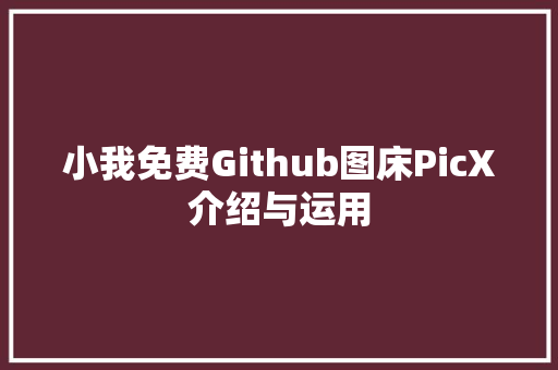 小我免费Github图床PicX介绍与运用