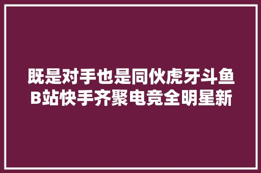 既是对手也是同伙虎牙斗鱼B站快手齐聚电竞全明星新春赛