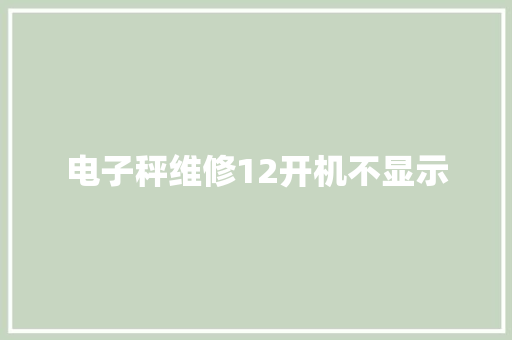 电子秤维修12开机不显示