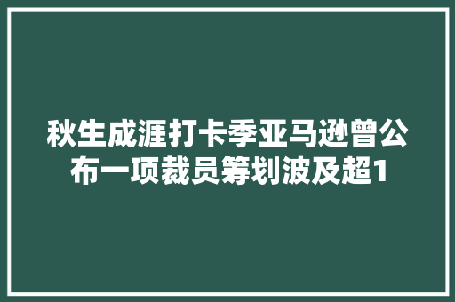 秋生成涯打卡季亚马逊曾公布一项裁员筹划波及超1