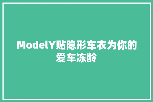 ModelY贴隐形车衣为你的爱车冻龄