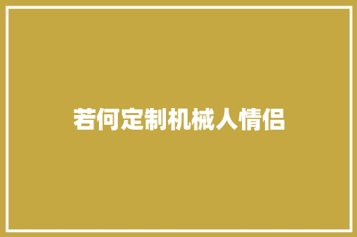 若何定制机械人情侣