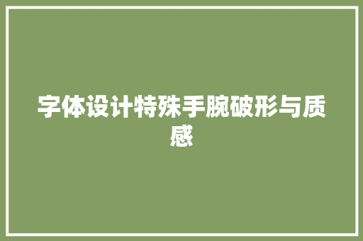 字体设计特殊手腕破形与质感