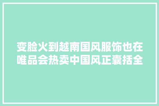 变脸火到越南国风服饰也在唯品会热卖中国风正囊括全球