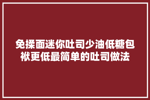 免揉面迷你吐司少油低糖包袱更低最简单的吐司做法