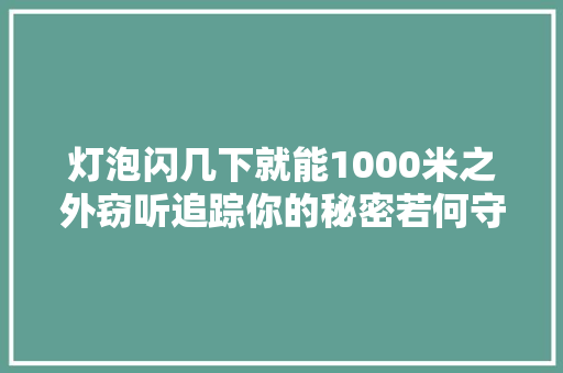 灯泡闪几下就能1000米之外窃听追踪你的秘密若何守护