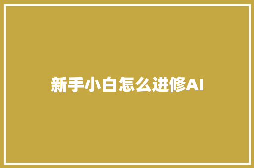 新手小白怎么进修AI