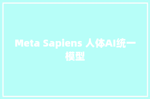 Meta Sapiens 人体AI统一模型