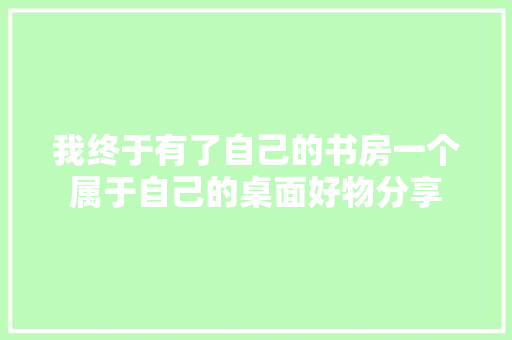 我终于有了自己的书房一个属于自己的桌面好物分享