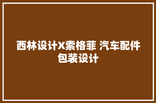 西林设计X索格菲 汽车配件包装设计