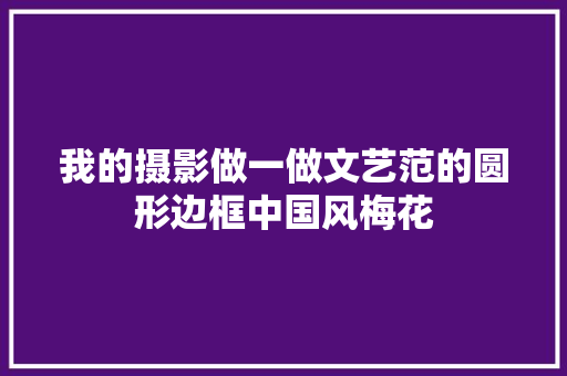 我的摄影做一做文艺范的圆形边框中国风梅花