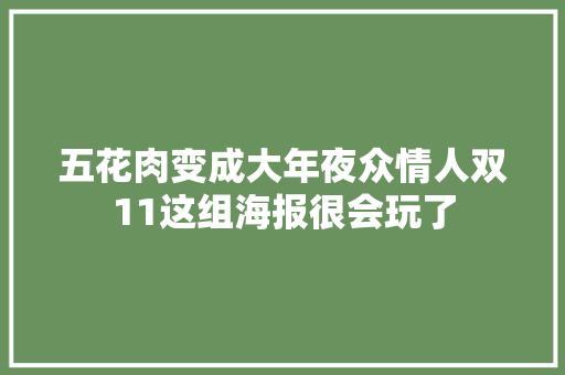 五花肉变成大年夜众情人双11这组海报很会玩了