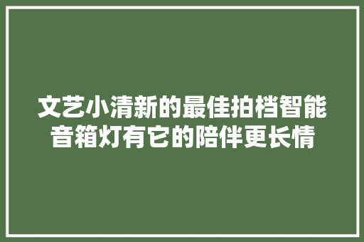 文艺小清新的最佳拍档智能音箱灯有它的陪伴更长情