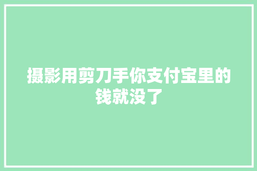 摄影用剪刀手你支付宝里的钱就没了