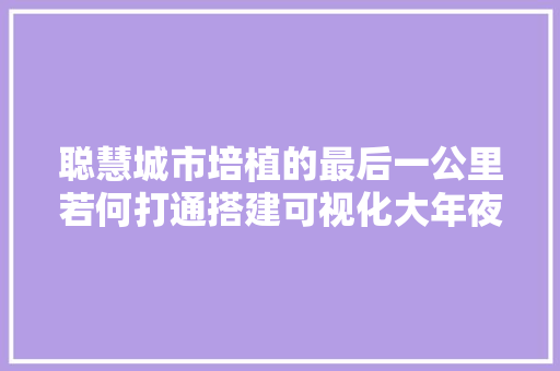 聪慧城市培植的最后一公里若何打通搭建可视化大年夜屏就行了