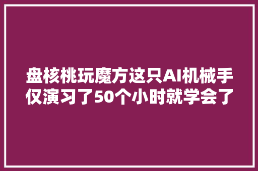 盘核桃玩魔方这只AI机械手仅演习了50个小时就学会了