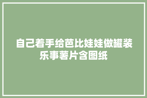 自己着手给芭比娃娃做罐装乐事薯片含图纸