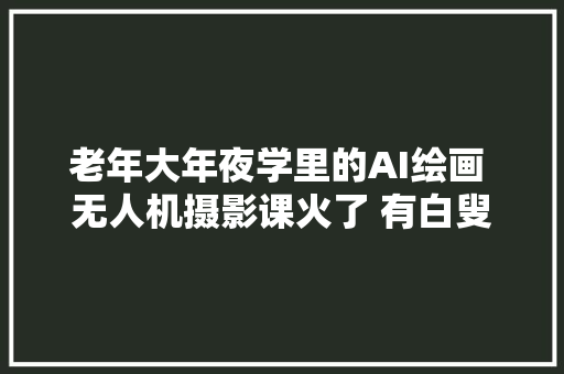 老年大年夜学里的AI绘画 无人机摄影课火了 有白叟学无人机摄影一年 炸机两次