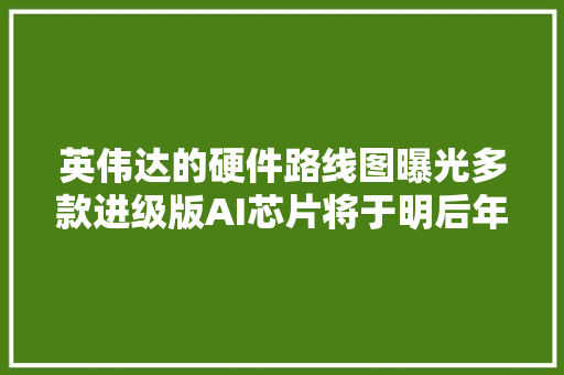 英伟达的硬件路线图曝光多款进级版AI芯片将于明后年先后问世