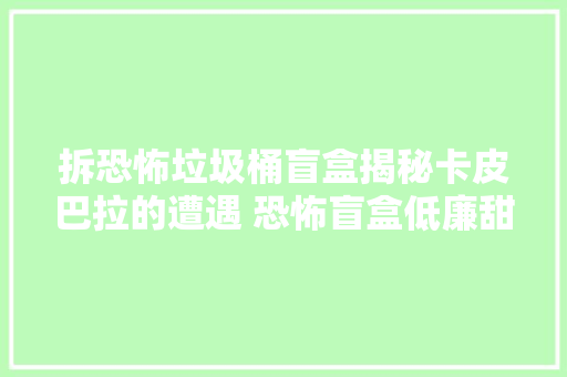 拆恐怖垃圾桶盲盒揭秘卡皮巴拉的遭遇 恐怖盲盒低廉甜头恐怖盲盒