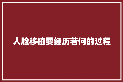 人脸移植要经历若何的过程