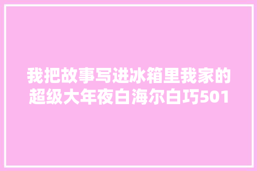 我把故事写进冰箱里我家的超级大年夜白海尔白巧501冰箱