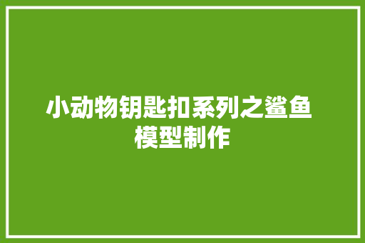 小动物钥匙扣系列之鲨鱼 模型制作